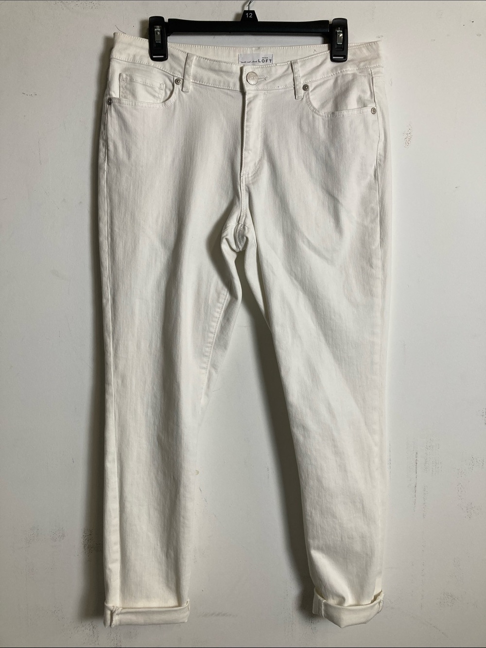 LOFT Off-White Straight Leg Jeans